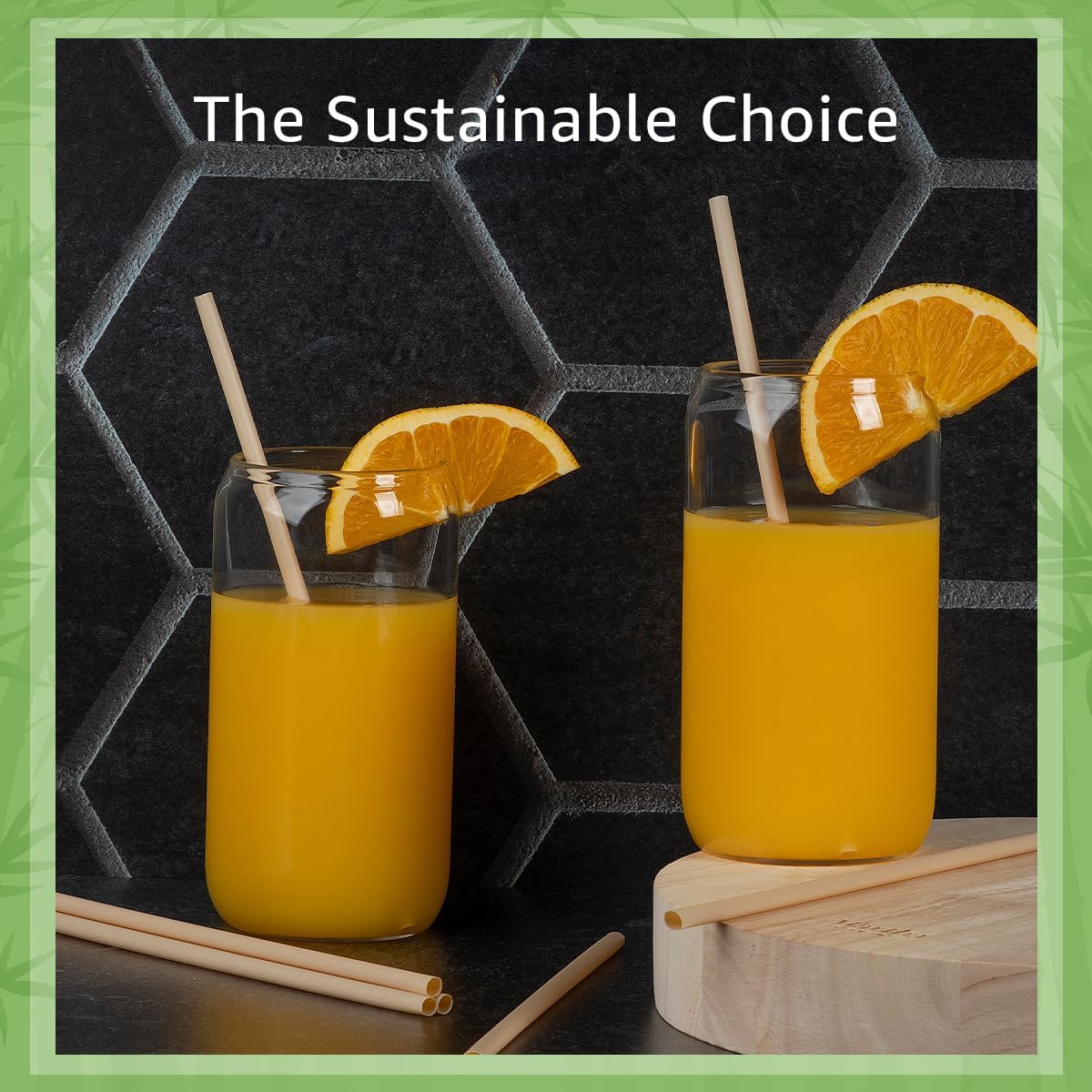 4000 Pack Disposable Bamboo Powder Straws - 7.88" Compostable Single Wrapped Drinking Straws | Durable Disposable Straws for Hot & Cold Drinks | Biodegradable Straws for Commercial or Home Use