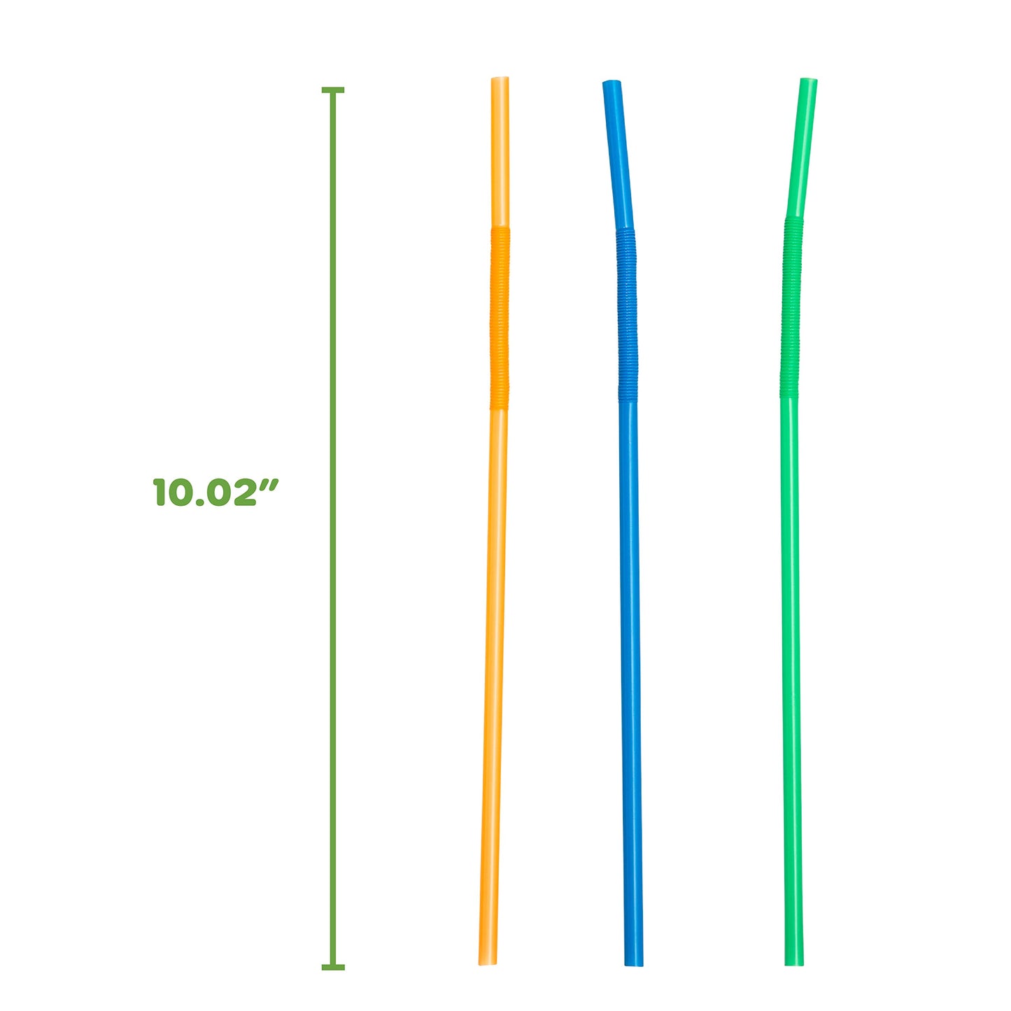 Comfy Package [Case of 6,000] 10.02" High Long Flexible Straws, Disposable Plastic Drinking Straws - Assorted Colors