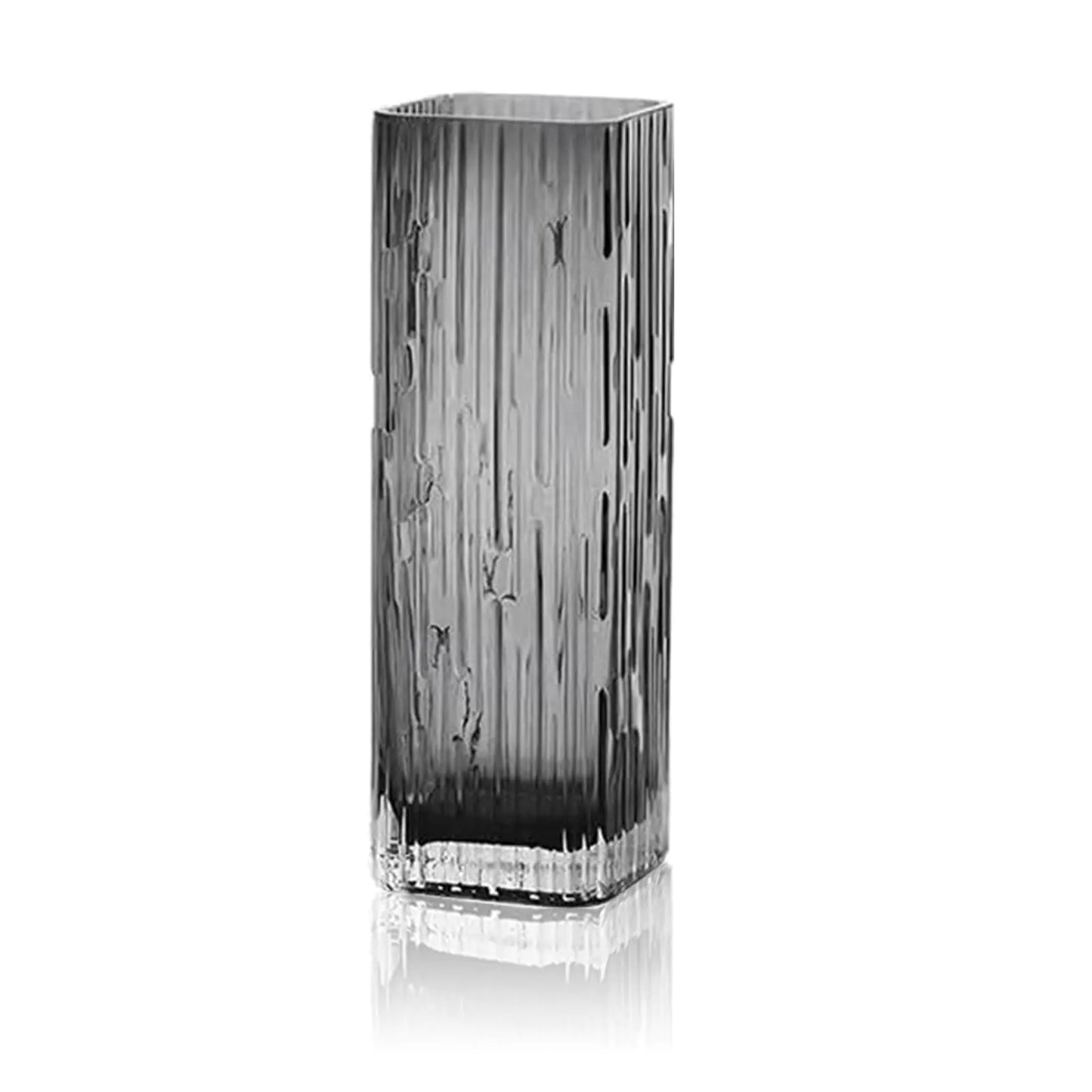 Rxcvkmw Modern Minimalist Glass Square vase Crystal Glass vase vase Dry vase (Grey)